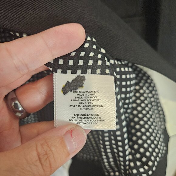 NWT Equipment Quincy Blazer Size 4 Black White 100% Wool $475 - Picture 7 of 10